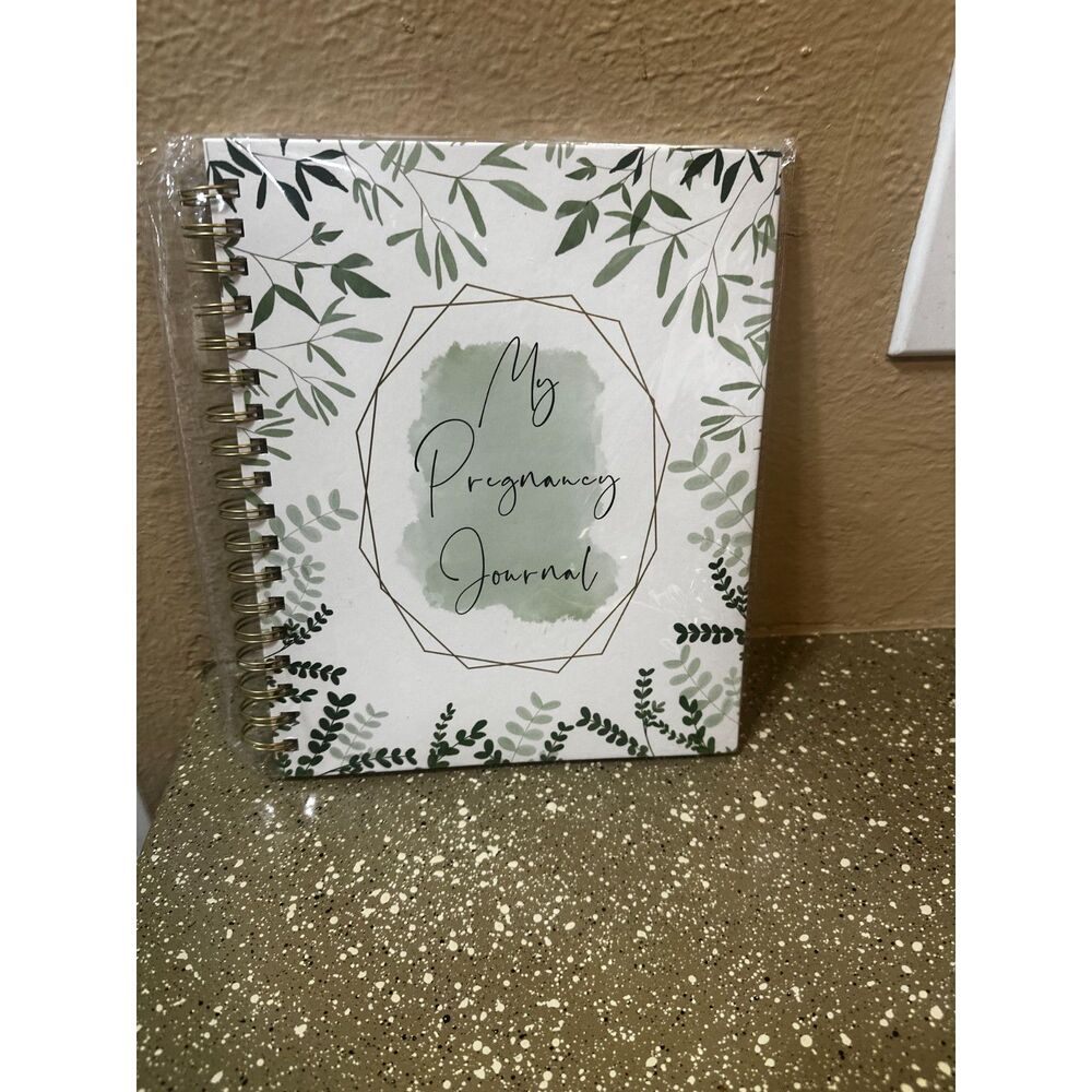 New My Pregnancy Journal Planner Keepsake Book Green Botanical Floral
